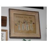 Primitive Style Framed Embroidery