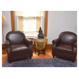 Pair of Club Chairs (not leather)