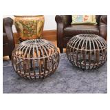 Rattan Ottomans / Poufs (2)