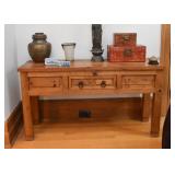 Rustic Pine Console Table (approx. 51.75" L x 15.5" W x 28" H)