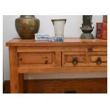 Rustic Pine Console Table (approx. 51.75" L x 15.5" W x 28" H)