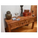 Rustic Pine Console Table (approx. 51.75" L x 15.5" W x 28" H)