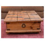 Rustic Pine Trunk / Coffee Table (Approx. 34.75" Square x 15.75" H)