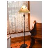 Metal Floor Lamp with Beaded Fringe Shade