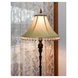 Metal Floor Lamp with Beaded Fringe Shade