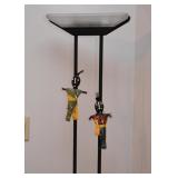 Black Metal Torchiere / Floor Lamp, Voodoo Dolls