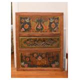 Painted Wood Carved Panel / Wall Hanging