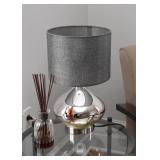 Contemporary Table Lamp with Gray Shade