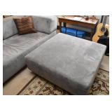 2 Piece Gray Sectional Sofa & Ottoman (38" deep, long side is 73" L, short side is 38" L)