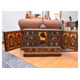 Inside of Asian Painted Chest  (Approx. 30" L x 13.5" W x 21.5" H)