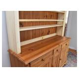 Country Pine Buffet with Hutch from Ethan Allen (2-tone,2 pieces, 62" L x 19" W x 83" H)