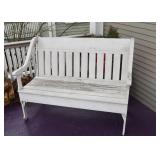 White Wooden Garden Bench