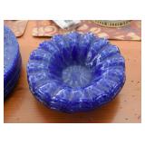 Bill Sydenstricker Hand Blown Glass Bowls & Plates (Cape Cod, Cobalt Embassy Pattern)