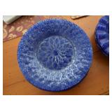 Bill Sydenstricker Hand Blown Glass Bowls & Plates (Cape Cod, Cobalt Embassy Pattern)