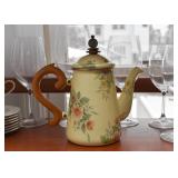 MacKenzie-Childs Metal / Enamel Teapot with Wooden Handle (from the 90