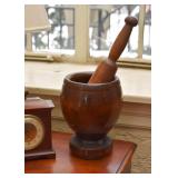 Large Wooden Mortar & Pestle