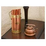 Copper Measure & Miniature Copper Teapot / Kettle