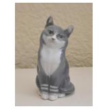 Royal Copenhagen Figurine (Gray & White Cat)