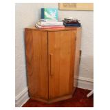 Vintage Wooden Corner Storage Cabinet