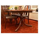 Beautiful Mahogany Double Pedestal Dining Table with 2 Leaves