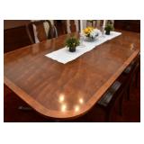 Beautiful Mahogany Double Pedestal Dining Table with 2 Leaves