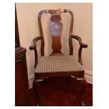 Set of 6 Mahogany Dining Chairs with Upholstered Seats (4 Side Chairs & 2 Captains Chairs)