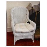 White Wicker Armchair