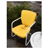 Yellow Metal Garden Chairs (Pair)