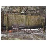 Metal Patio Dining Table & 4 Chairs, Swing Set Frame