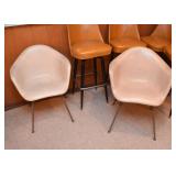 Mid Century Modern Herman Miller / Eames Shell Armchairs Chairs (2)