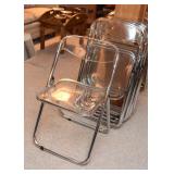 Clear Lucite / Plastic Folding Chairs (set of 11)