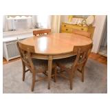 Vintage Dining Table with 6 Chairs (1 extra leaf included, not shown)