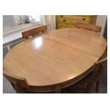 Vintage Dining Table with 6 Chairs (1 extra leaf included, not shown)