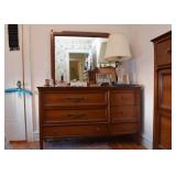 Vintage Lowboy Chest of Drawers with Mirror