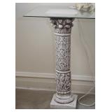 Console Table with Columns & Glass Top