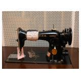 Vintage Singer Sewing Machine with Cabinet & Bench