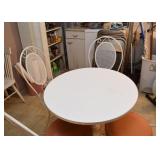 Dining Table & 4 Chairs (White Metal Chairs & Table Base)