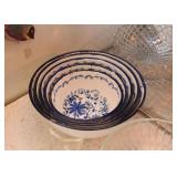 Blue & White Enamel Nesting Bowls