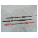 Vintage African Carved Wood Spears