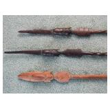 Vintage African Carved Wood Spears