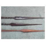 Vintage African Carved Wood Spears