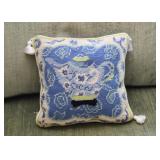 Pair of Needlepoint Pillows (Blue Teapots)