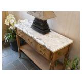 Vintage Console / Entry Table with Marble Top