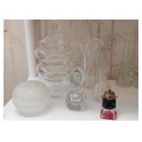 Glassware - Vases, Canisters, Perfume Bottles, Etc.