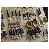 Large Set of Siam Bronze Flatware & Serving Pieces (Thai Art Bronze Tableware)