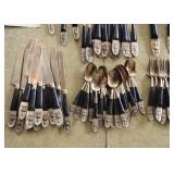 Large Set of Siam Bronze Flatware & Serving Pieces (Thai Art Bronze Tableware)