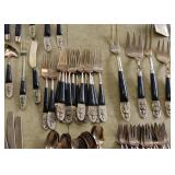 Large Set of Siam Bronze Flatware & Serving Pieces (Thai Art Bronze Tableware)