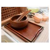 Vintage Teak / Wood Platters, Bowls, Serving Pieces, Etc.