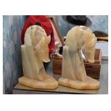 Stone Horse Head Bookends