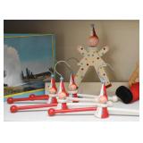 Vintage Clown Toy & Hangers